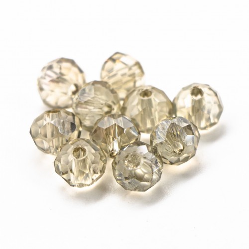 Бусины рондели 6*4мм, светла-карамель прозрачный